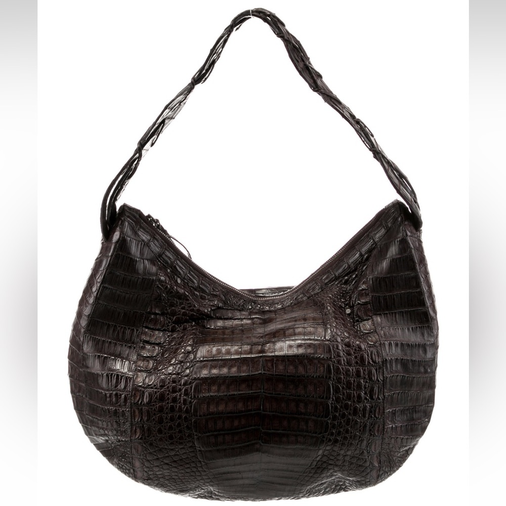 Nancy Gonzalez brown crocodile shoulder Bag #430
This bag is AMAZING